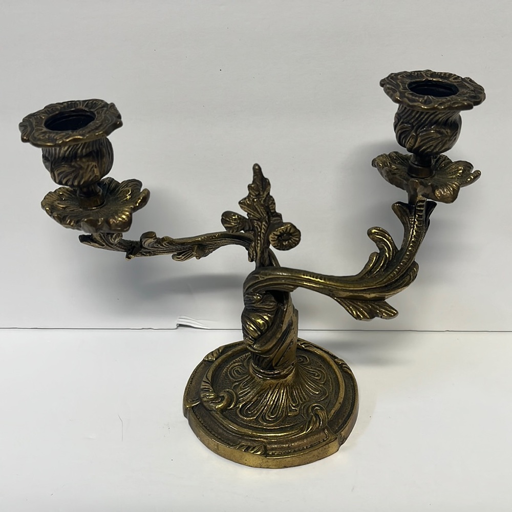 Beautiful Ornate Brass Candlestick Candlabra